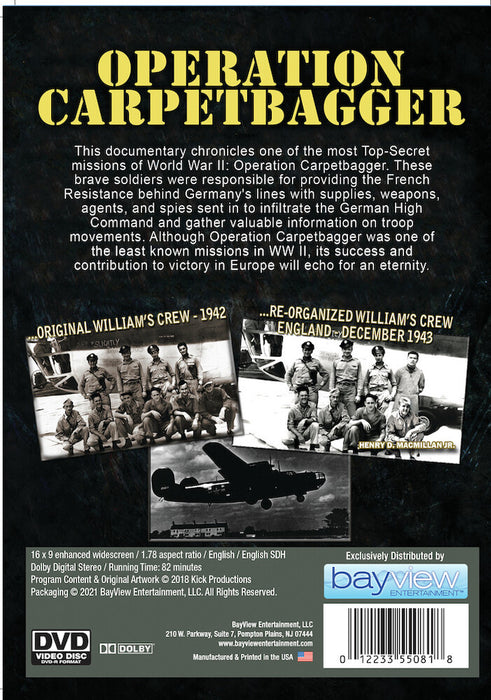 Operation Carpetbagger (MOD) (DVD Movie) - back cover art