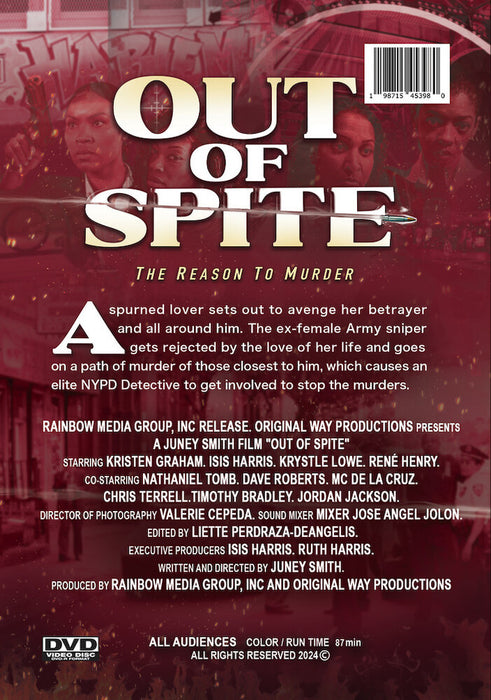 Out Of Spite (MOD) (DVD Movie) - back cover art