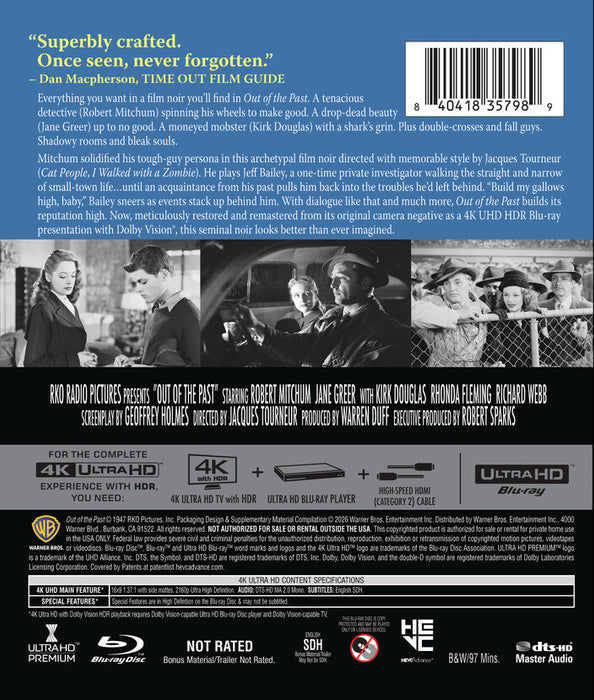 Out of the Past (MOD) (4K Movie) - back cover art