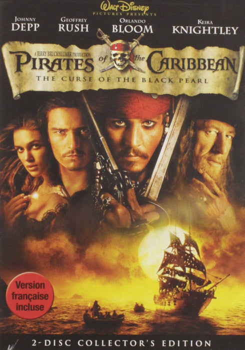 Pirates of the Caribbean: The Curse of the Black Pearl DVD - movie cover art