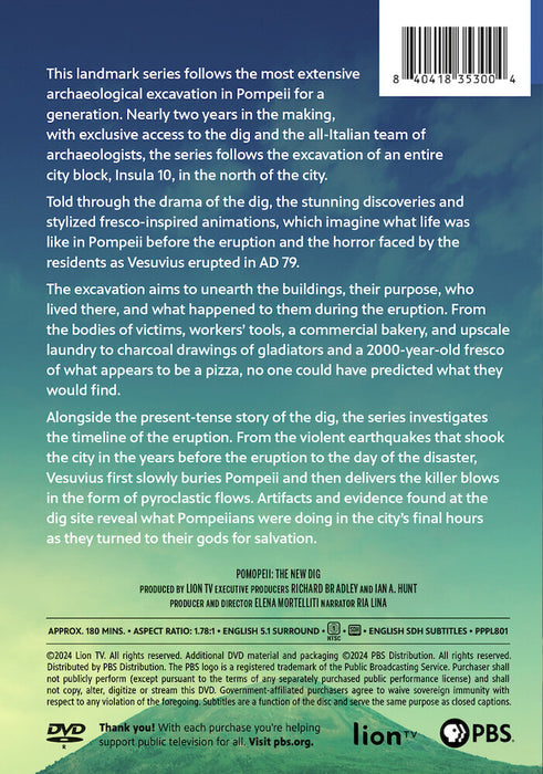 Pompeii: The New Dig (MOD) (DVD Movie) - back cover art