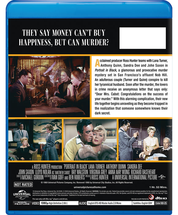 Portrait in Black (MOD) (BluRay Movie) - back cover art