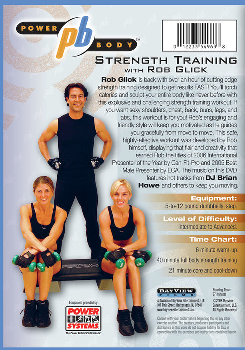 Powerbody: Strength Training with Rob Glick (MOD) (DVD Movie) - back cover art