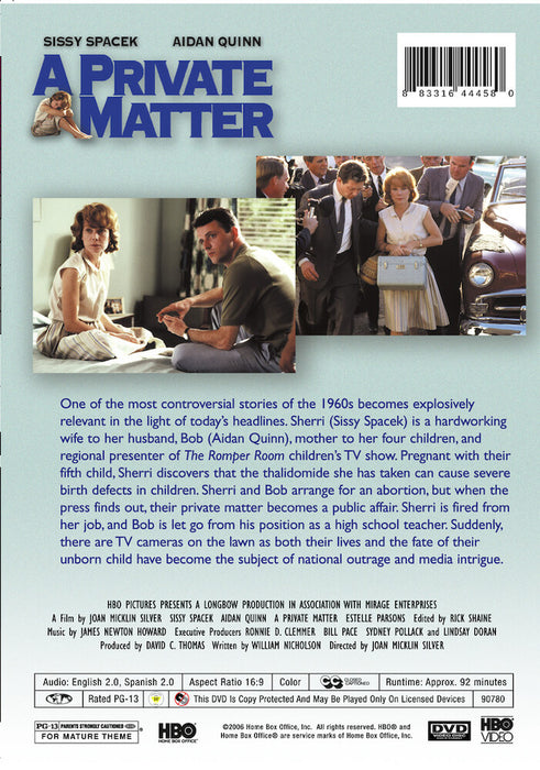 Private Matter, A (MOD) (DVD Movie) - back cover art
