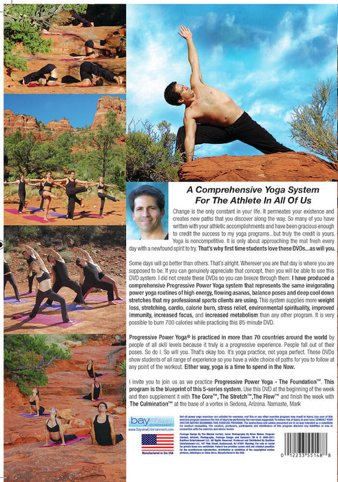 Progressive Power Yoga: Foundation (MOD) (DVD Movie) - back cover art
