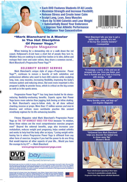 Progressive Power Yoga Volume 1 (MOD) (DVD Movie) - back cover art