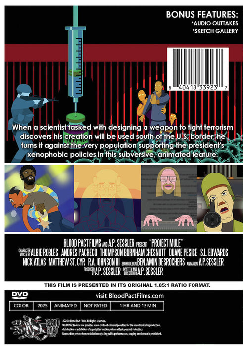 Project Mule (MOD) (DVD Movie) - back cover art