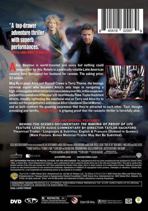 Proof of Life (MOD) (DVD Movie) - back cover art