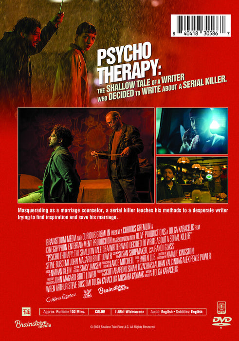 Psycho Therapy: The Shallow Tale of a Writer Who Decided to Write About a Serial Killer (MOD) (DVD Movie) - back cover art