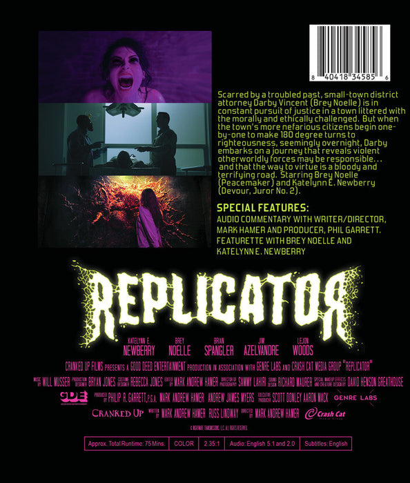 Replicator (MOD) (BluRay Movie) - back cover art