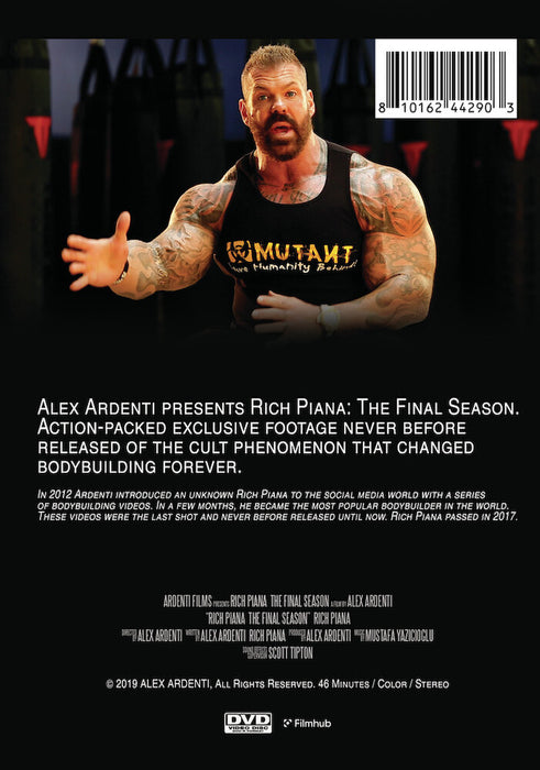 Rich Piana: The Final Season (MOD) (DVD Movie) - back cover art