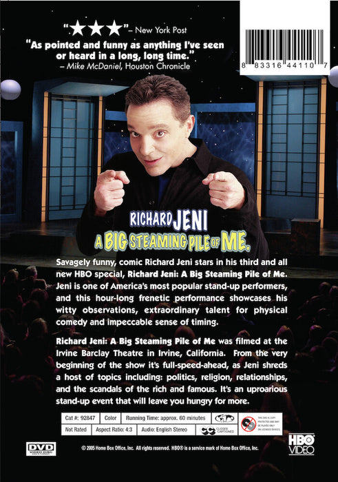 Richard Jeni: A Big Steaming Pile of Me (MOD) (DVD Movie) - back cover art