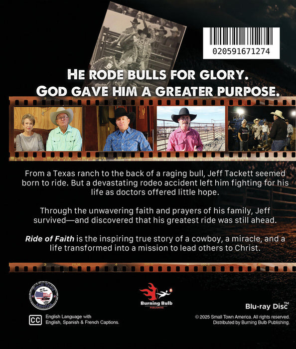Ride of Faith: The Jeff Tackett Story (MOD) (BluRay Movie) - back cover art