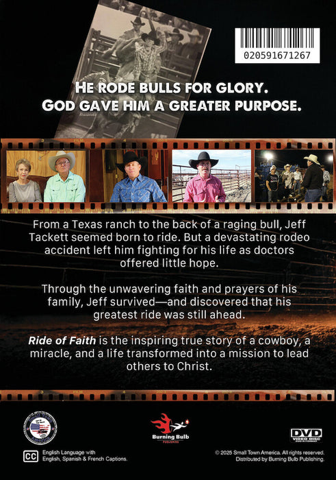 Ride of Faith: The Jeff Tackett Story (MOD) (DVD Movie) - back cover art