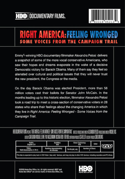 Right America: Feeling Wronged- Some Voices From the Campaign Trail (MOD) (DVD Movie) - back cover art