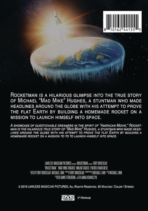 Rocketman: Mad Mike's Mission to Prove the Flat Earth (MOD) (DVD Movie) - back cover art
