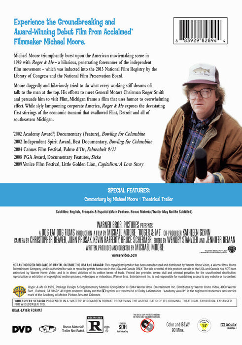 Roger & Me (MOD) (DVD Movie) - back cover art