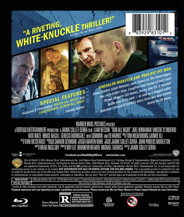 Run All Night (MOD) (BluRay Movie) - back cover art