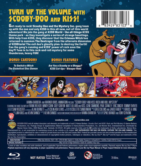 Scooby-Doo! & KISS: Rock & Roll Mystery (MOD) (BluRay Movie) - back cover art