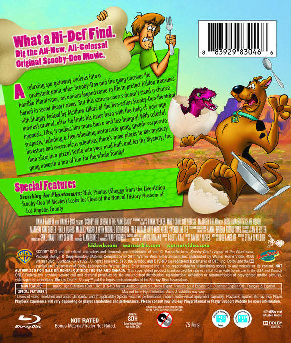Scooby-Doo! Legend of the Phantosaur (MOD) (BluRay Movie) - back cover art