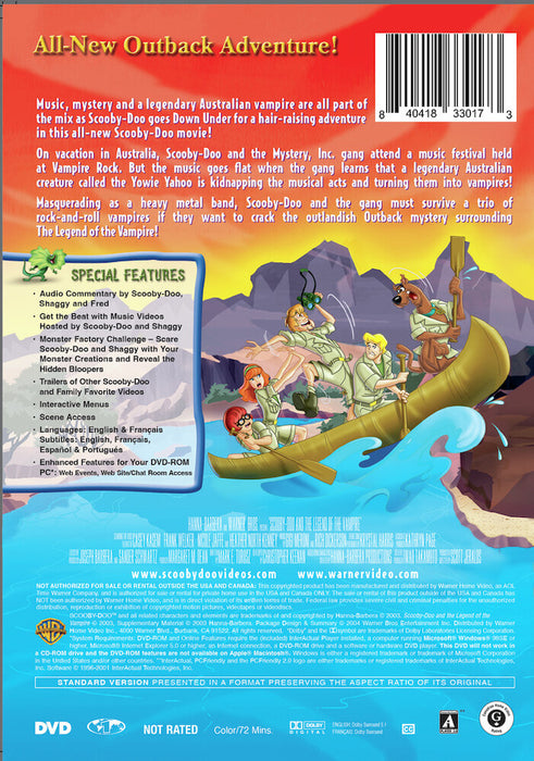 Scooby-Doo and the Legend of the Vampire (MOD) (DVD Movie) - back cover art