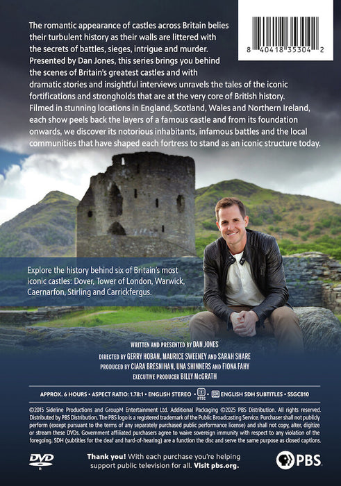 Secrets of Great British Castles Season 1 (MOD) (DVD Movie) - back cover art
