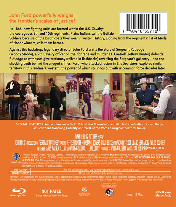 Sergeant Rutledge (MOD) (BluRay Movie) - back cover art
