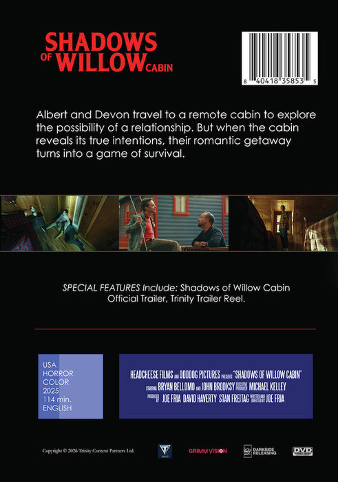 Shadows of Willow Cabin (MOD) (DVD Movie) - back cover art