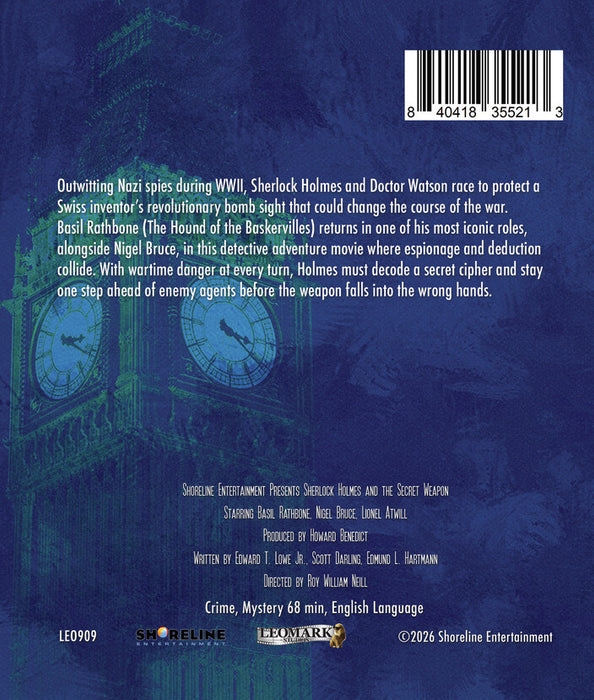 Sherlock Holmes and the Secret Weapon (MOD) (BluRay Movie) - back cover art