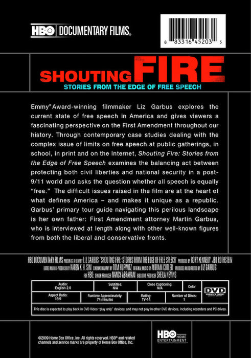 Shouting Fire: Stories From the Edge of Free Speech (MOD) (DVD Movie) - back cover art