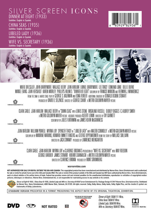 Silver Screen Icons: Jean Harlow (MOD) (DVD Movie) - back cover art