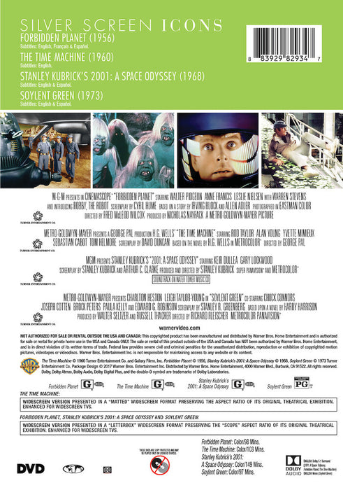 Silver Screen Icons: Sci-Fi (MOD) (DVD Movie) - back cover art
