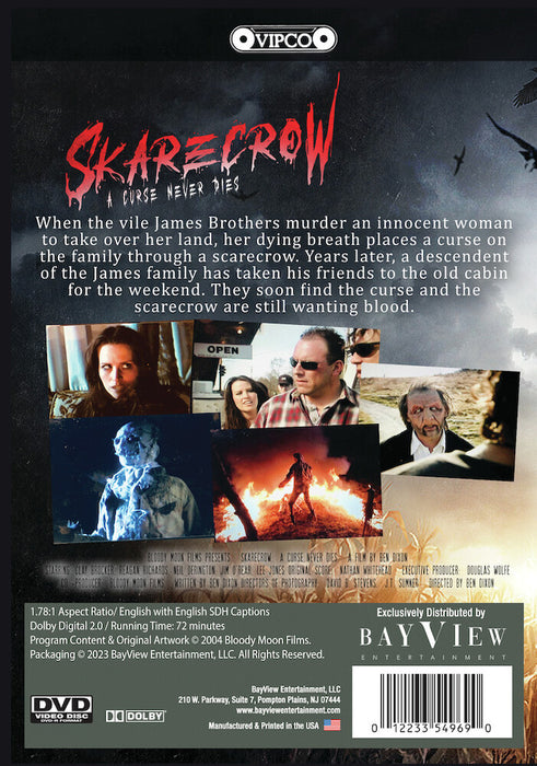 Skarecrow: A Curse Never Dies (MOD) (DVD Movie) - back cover art