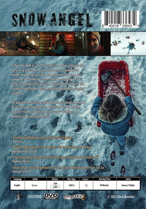 Snow Angel (MOD) (DVD Movie) - back cover art