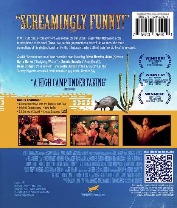 Sordid Lives DVD + Blu ray Combo Pack (MOD) (BluRay Movie) - back cover art