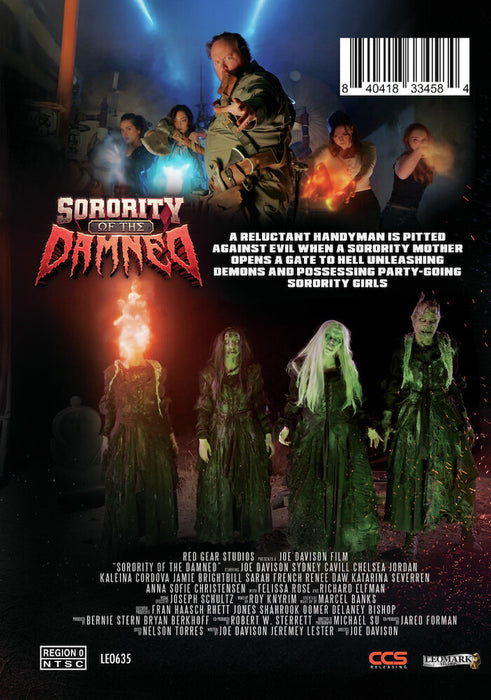 Sorority of the Damned (MOD) (DVD Movie) - back cover art
