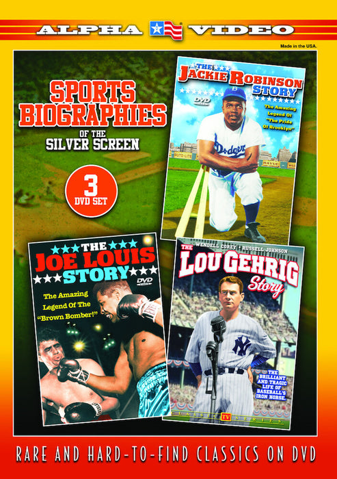 Sports Biographies of the Silver Screen: Jackie Robinson, Joe Louis, and Lou Gehrig (MOD) (DVD Movie) - movie cover art