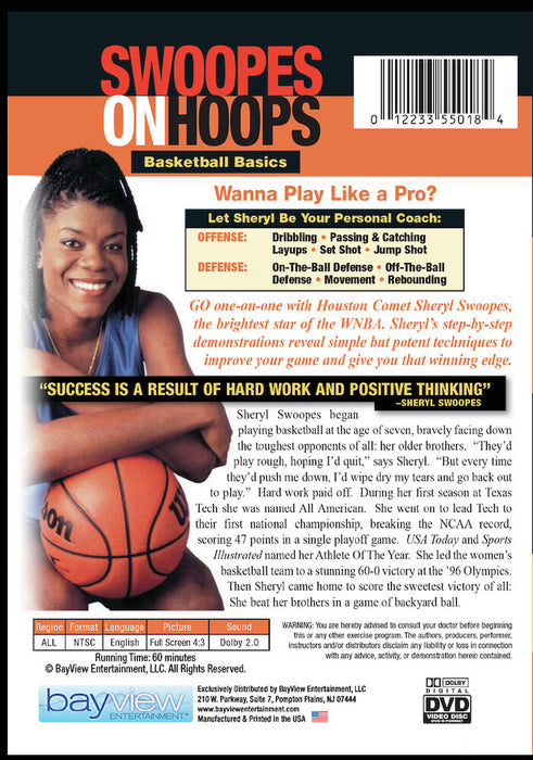 Swoopes On Hoops (MOD) (DVD Movie) - back cover art