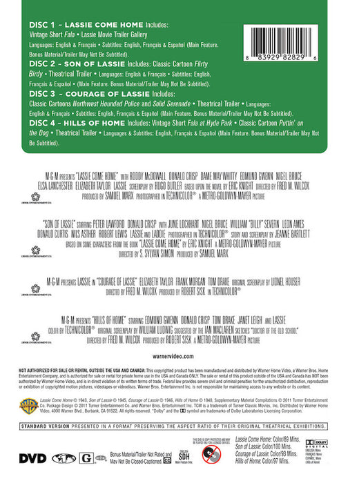 TCM Greatest Classic Films: Lassie (MOD) (DVD Movie) - back cover art