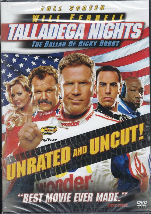 Talladega Nights: The Ballad of Ricky Bobby (Fullscreen, Unrated) DVD - movie cover art