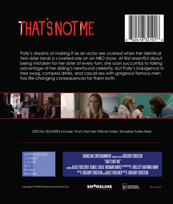 That's Not Me (MOD) (BluRay Movie) - back cover art