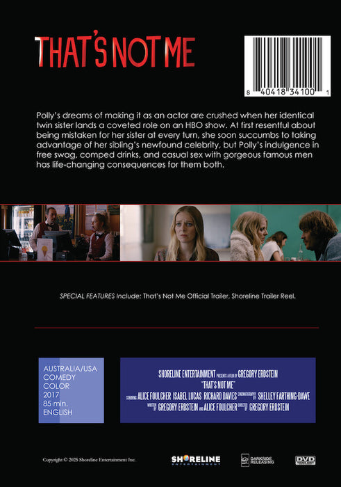 That's Not Me (MOD) (DVD Movie) - back cover art
