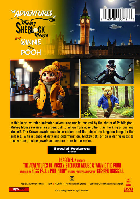 The Adventures of Mickey Sherlock Mouse and Winnie the Pooh (MOD) (DVD Movie) - back cover art
