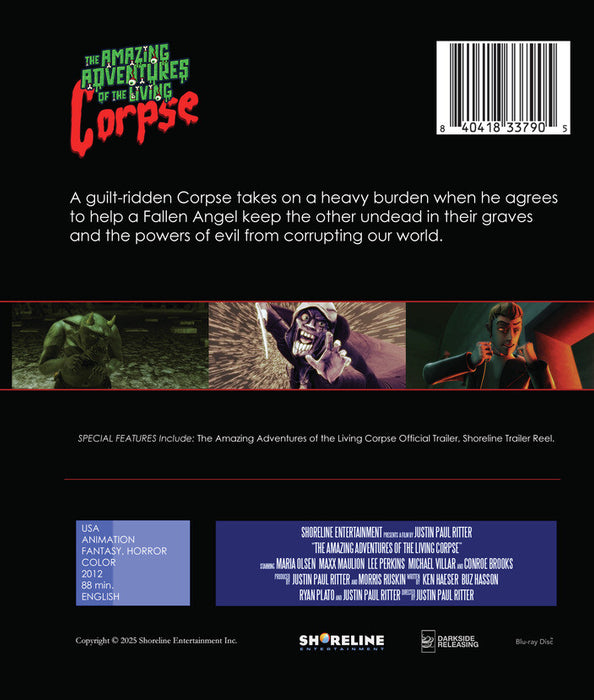 The Amazing Adventures of the Living Corpse (MOD) (BluRay Movie) - back cover art