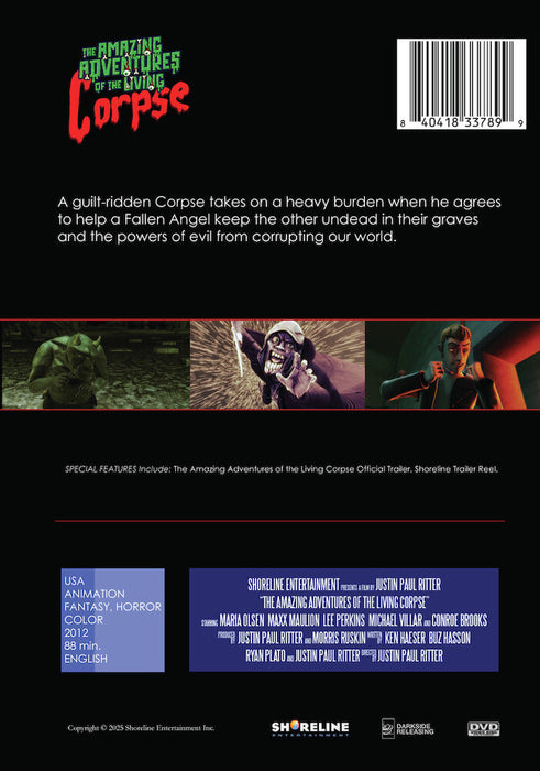 The Amazing Adventures of the Living Corpse (MOD) (DVD Movie) - back cover art