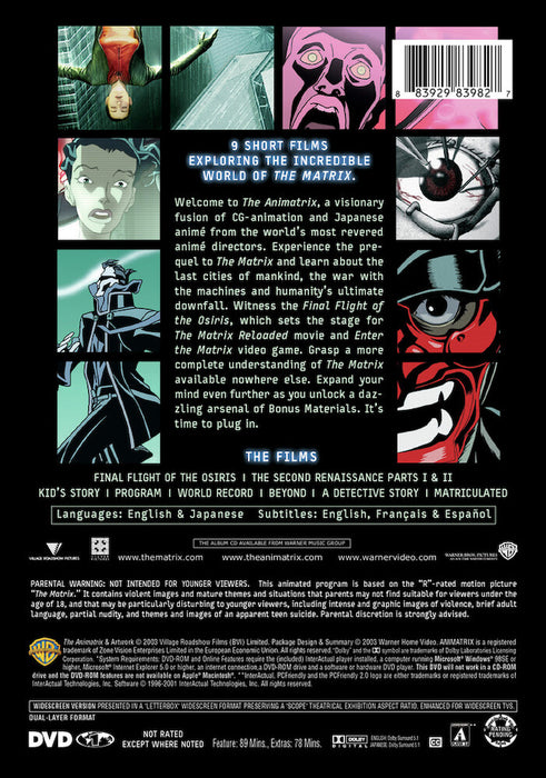 The Animatrix (MOD) (DVD Movie) - back cover art