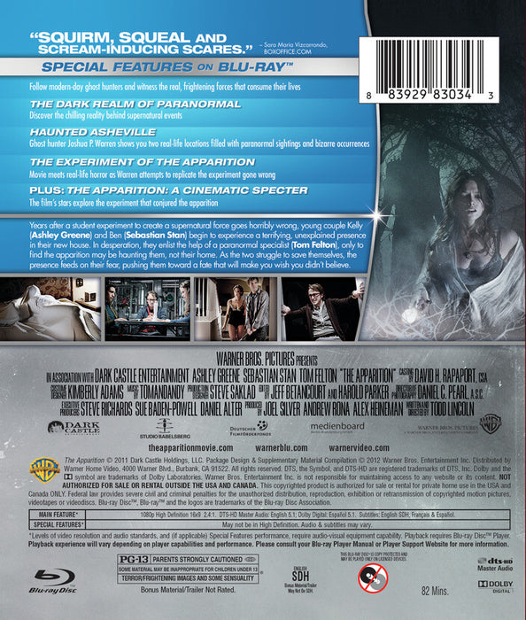 The Apparition (MOD) (BluRay Movie) - back cover art