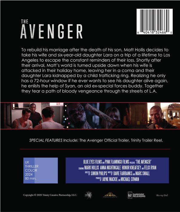 The Avenger (MOD) (BluRay Movie) - back cover art