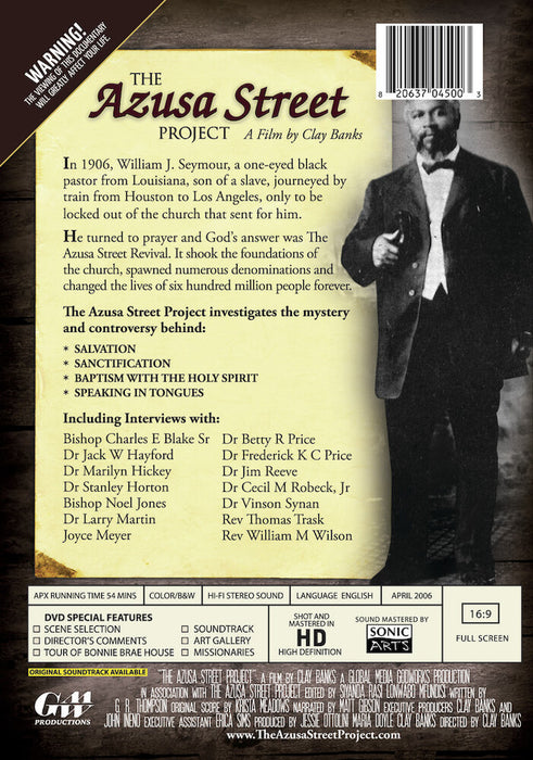The Azusa Street Project (MOD) (DVD Movie) - back cover art