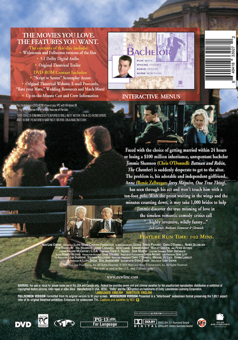 The Bachelor (MOD) (DVD Movie) - back cover art